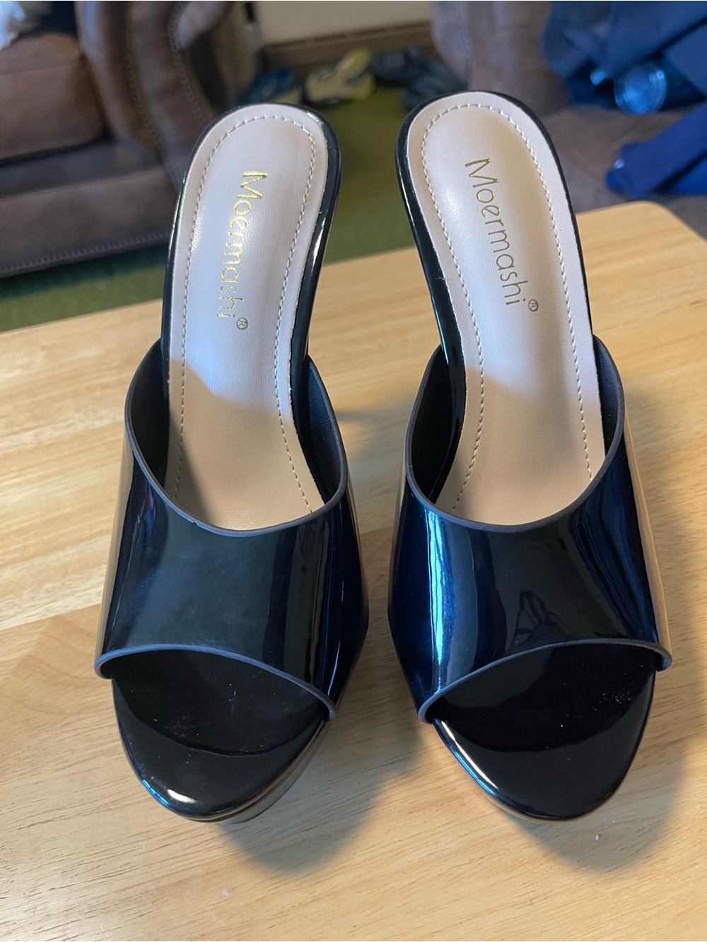 Moermashi Black Patent Leather Slip In Heels Size 35 (5.5)
